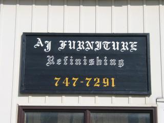 Refreshed AJ Furniture Refinishing Sign